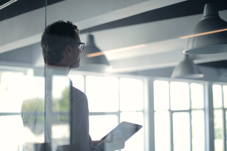 Person der analyserer finansielle data på en laptop